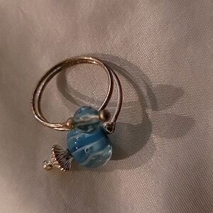 NWOT Light Blue Hand Blown Glass Bead